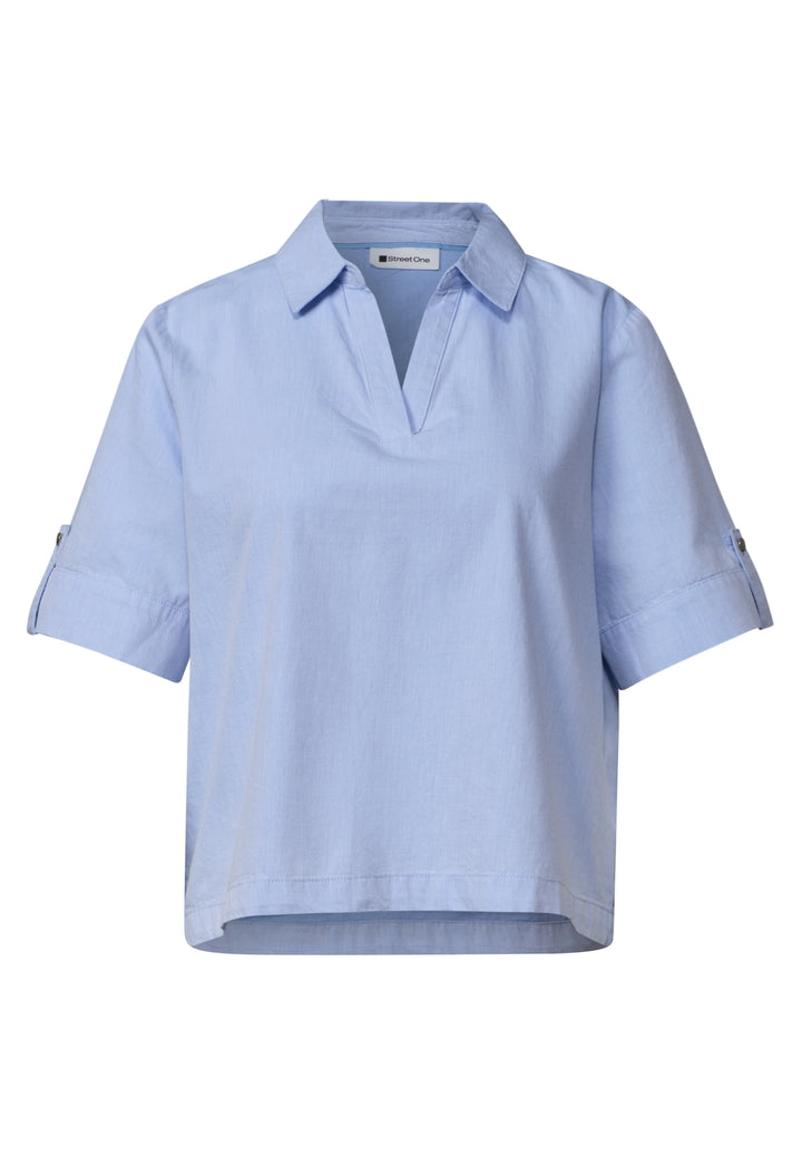 Chambray splitneck shirtcollar, original blue 12289 Bild 1