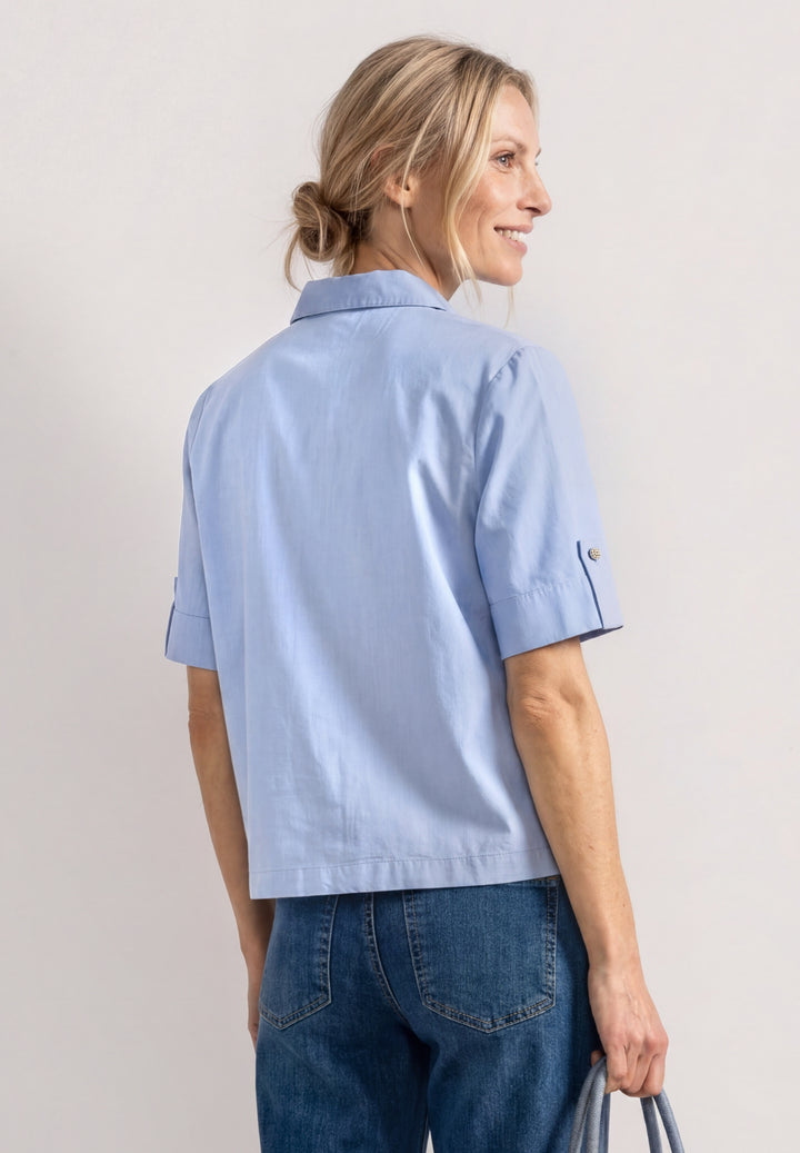 Chambray splitneck shirtcollar, original blue 12289 Bild 4