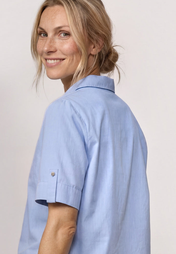 Chambray splitneck shirtcollar, original blue 12289 Bild 6