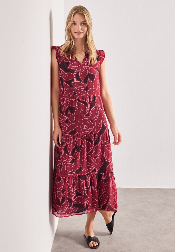 Chiffon Maxi Dress_printed, salsa red 37504 Bild 3