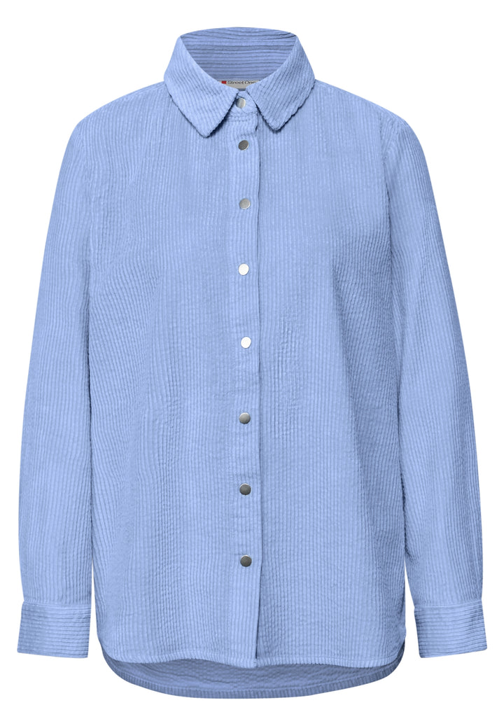 Corduroy longblouse w pressbut, frosted blue 17149 Bild 1