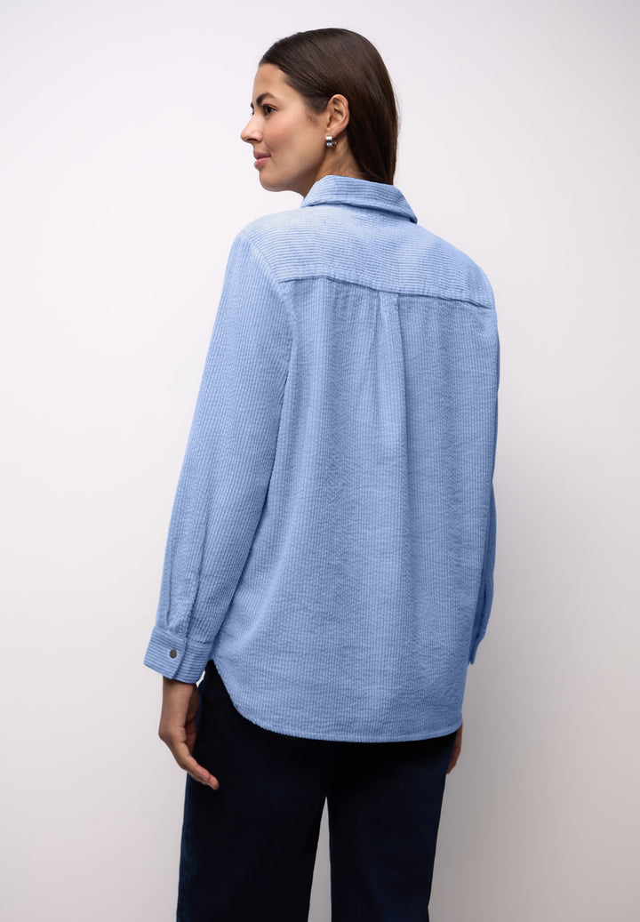 Corduroy longblouse w pressbut, frosted blue 17149 Bild 4