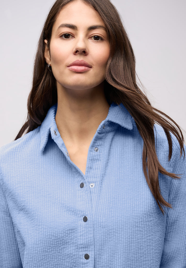 Corduroy longblouse w pressbut, frosted blue 17149 Bild 6