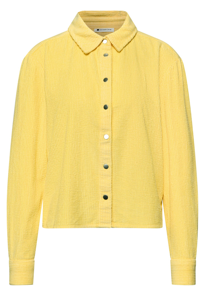 Corduroy shirtcollar blouse w, bloom yellow 17455 Bild 1