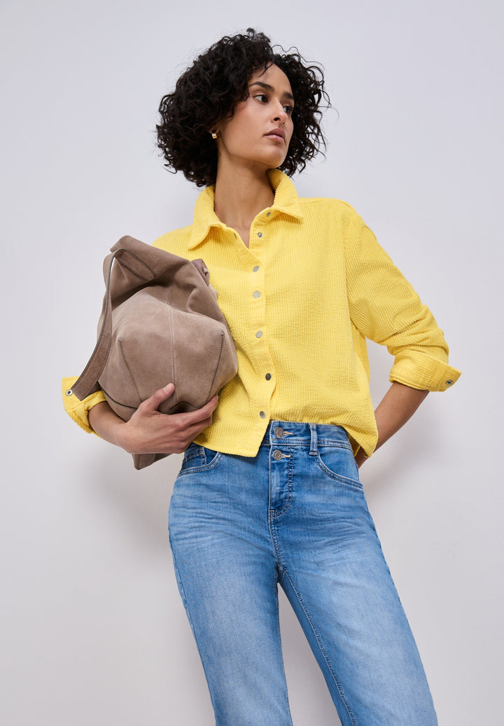 Corduroy shirtcollar blouse w, bloom yellow 17455 Bild 3