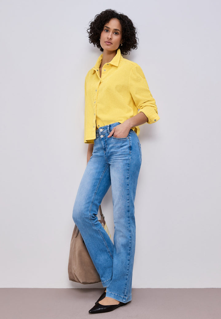 Corduroy shirtcollar blouse w, bloom yellow 17455 Bild 5