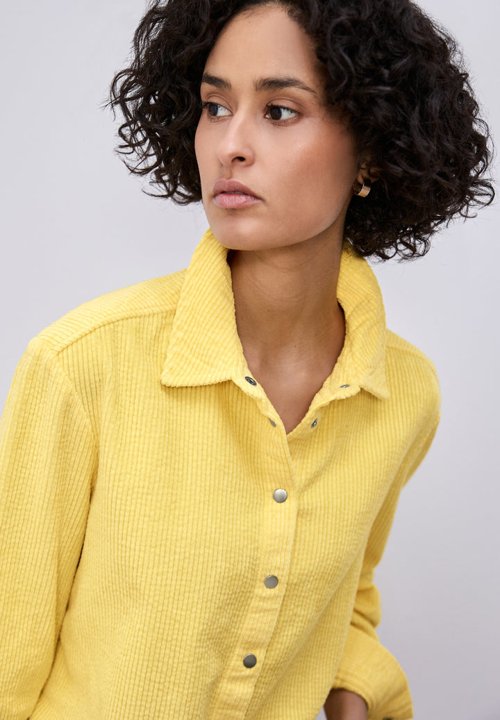 Corduroy shirtcollar blouse w, bloom yellow 17455 Bild 7