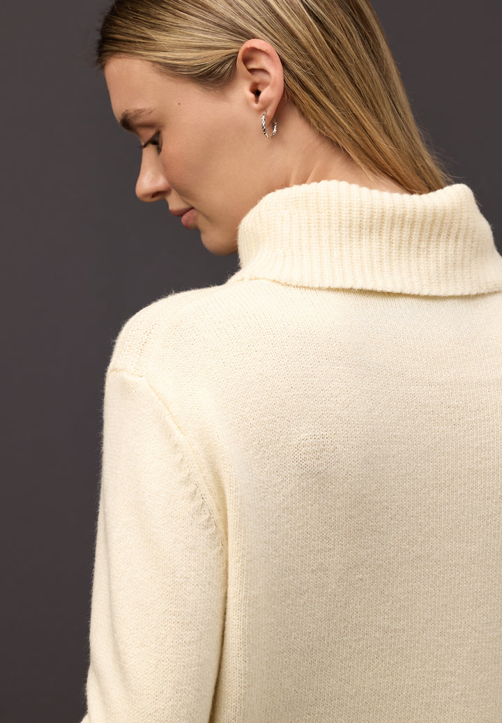 cosy sweater with roll-neck, soft beige 16351 Bild 7