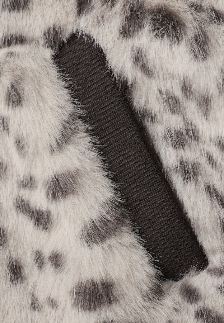 Fake Fur Jkt w. AOP, black coffee 27874 Bild 4
