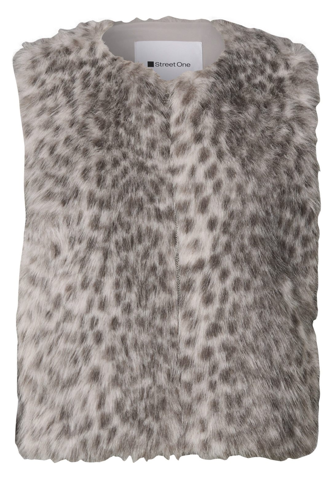 Fake Fur Vest w. AOP, clay sand 27727 Bild 1