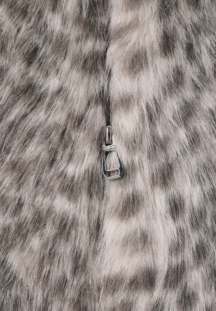 Fake Fur Vest w. AOP, clay sand 27727 Bild 2
