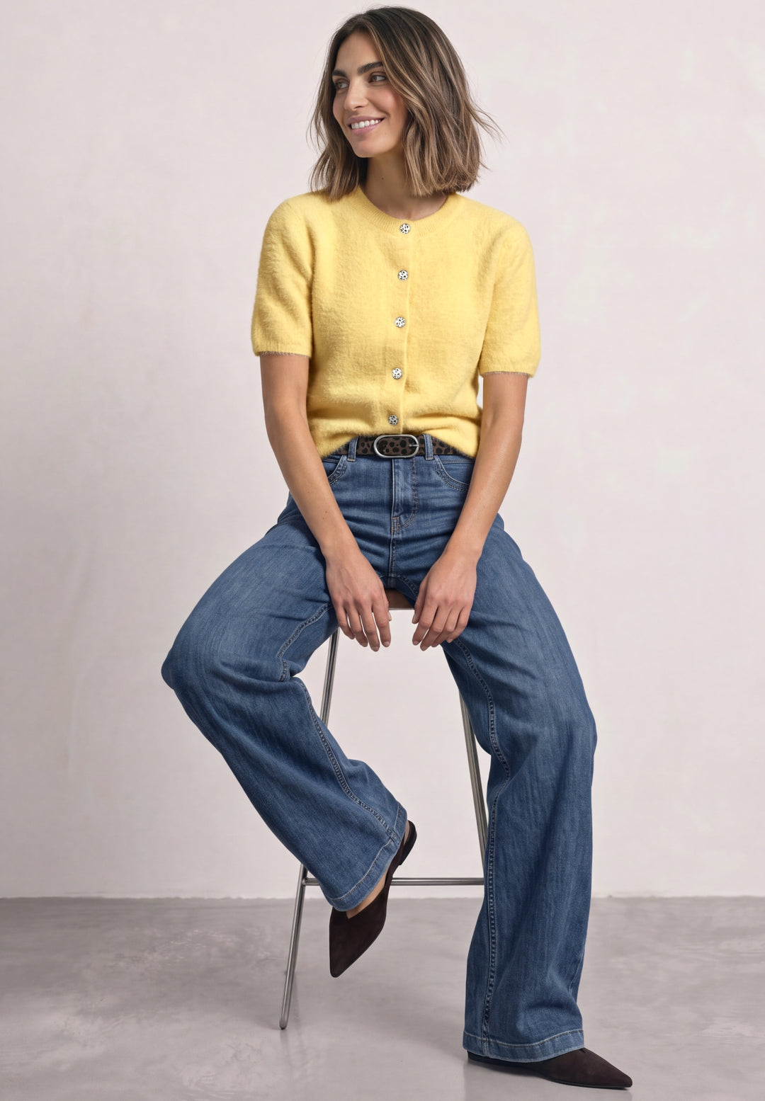 fluffy short sleeve cardigan, sunbeam yellow 18033 Bild 5