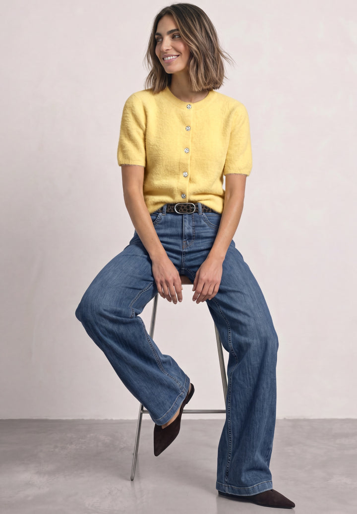 fluffy short sleeve cardigan, sunbeam yellow 18033 Bild 5