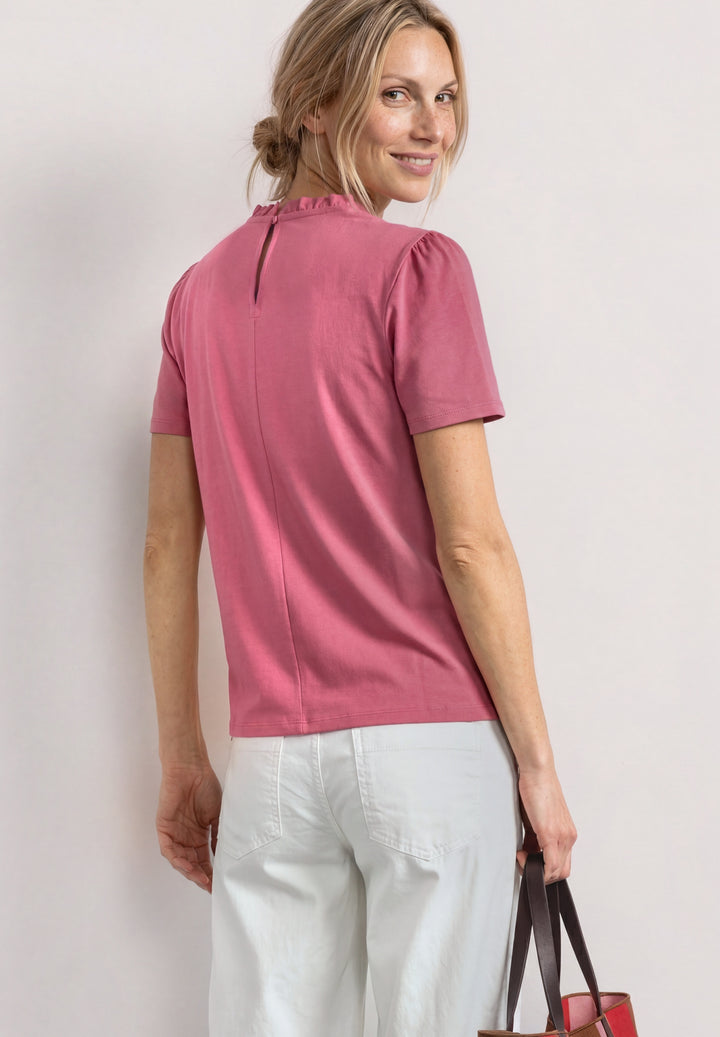 frill neck shirt w.puff sleeve, blush berry 17846 Bild 4
