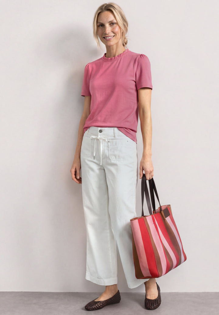 frill neck shirt w.puff sleeve, blush berry 17846 Bild 5