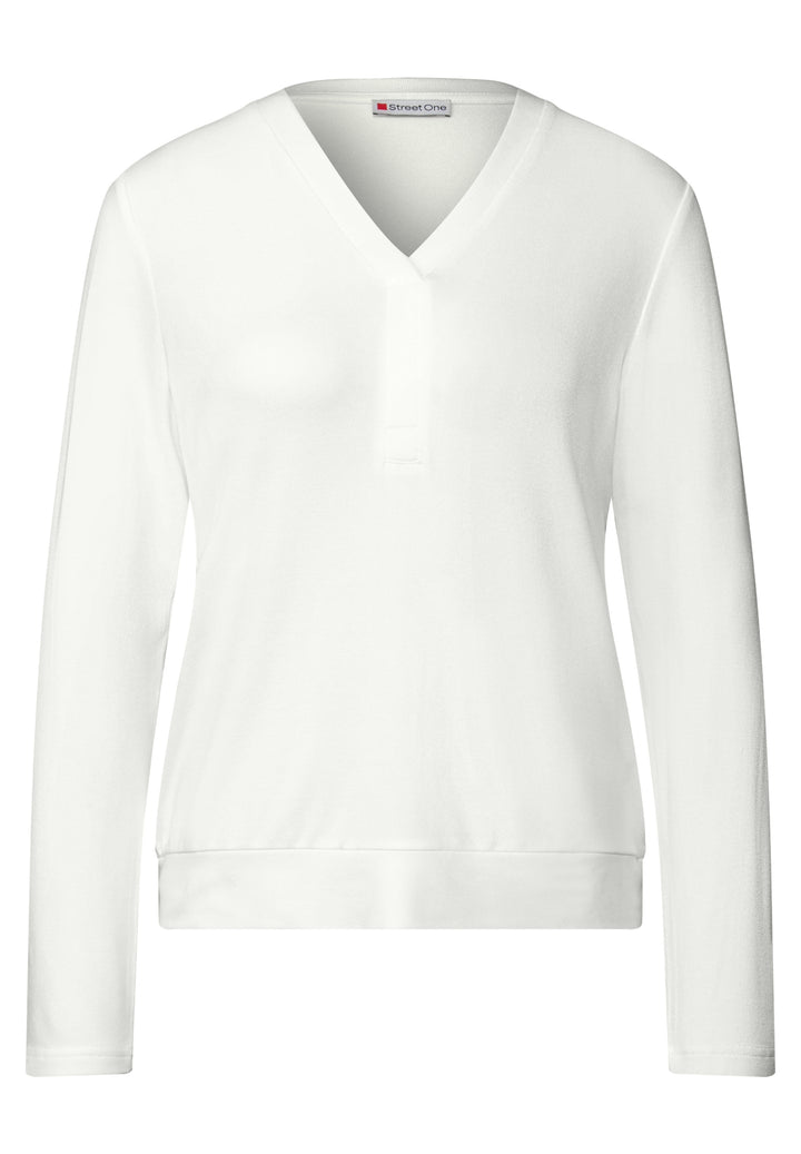 jersey v-neck shirt, off white 10108 Bild 1