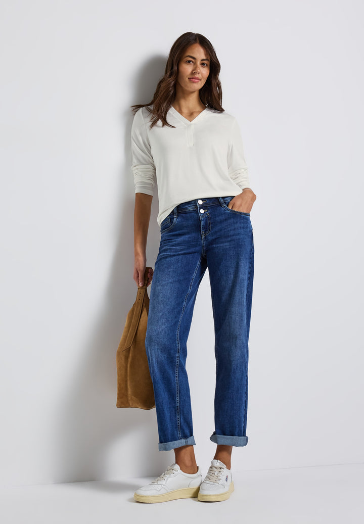 jersey v-neck shirt, off white 10108 Bild 5