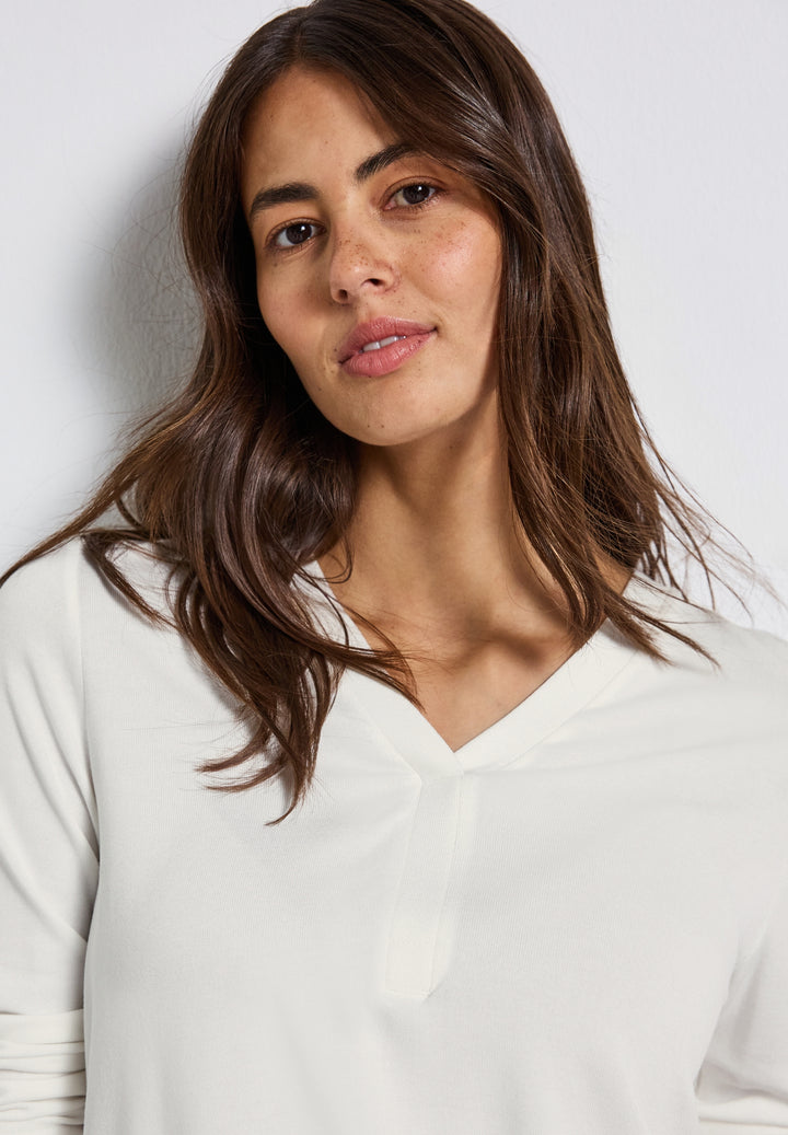 jersey v-neck shirt, off white 10108 Bild 6