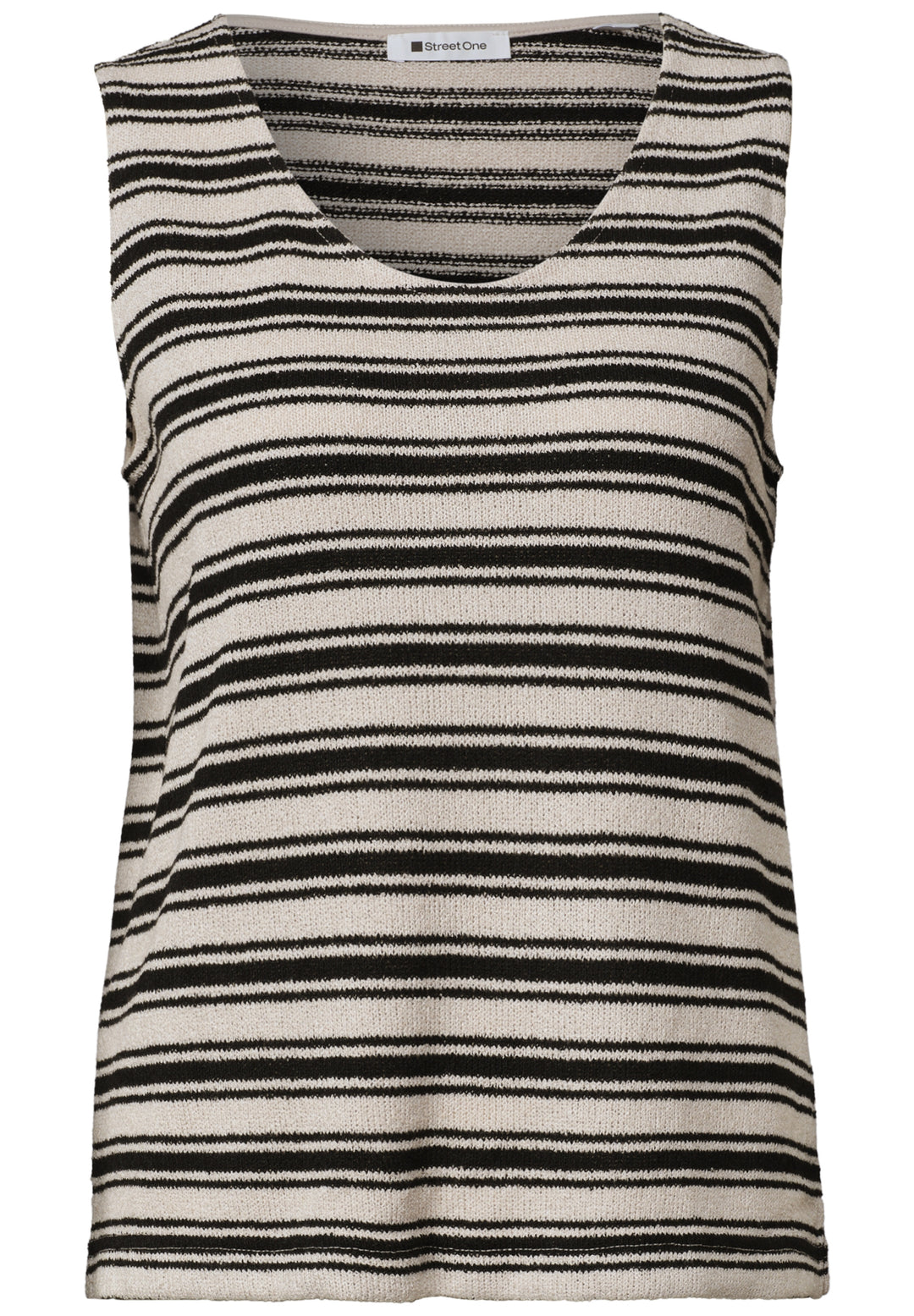 knit look stripe top, Black 20001 Bild 1