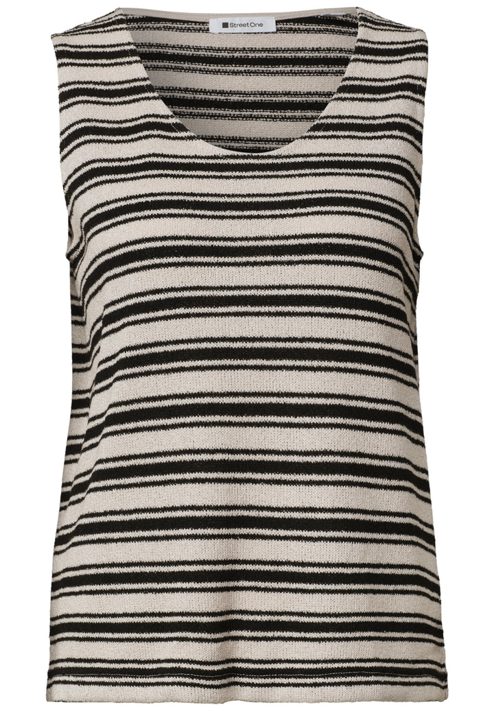 knit look stripe top, Black 20001 Bild 1