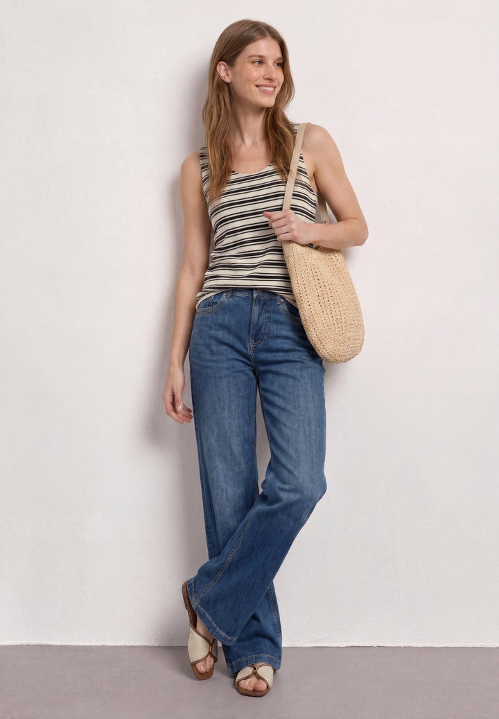 knit look stripe top, Black 20001 Bild 5