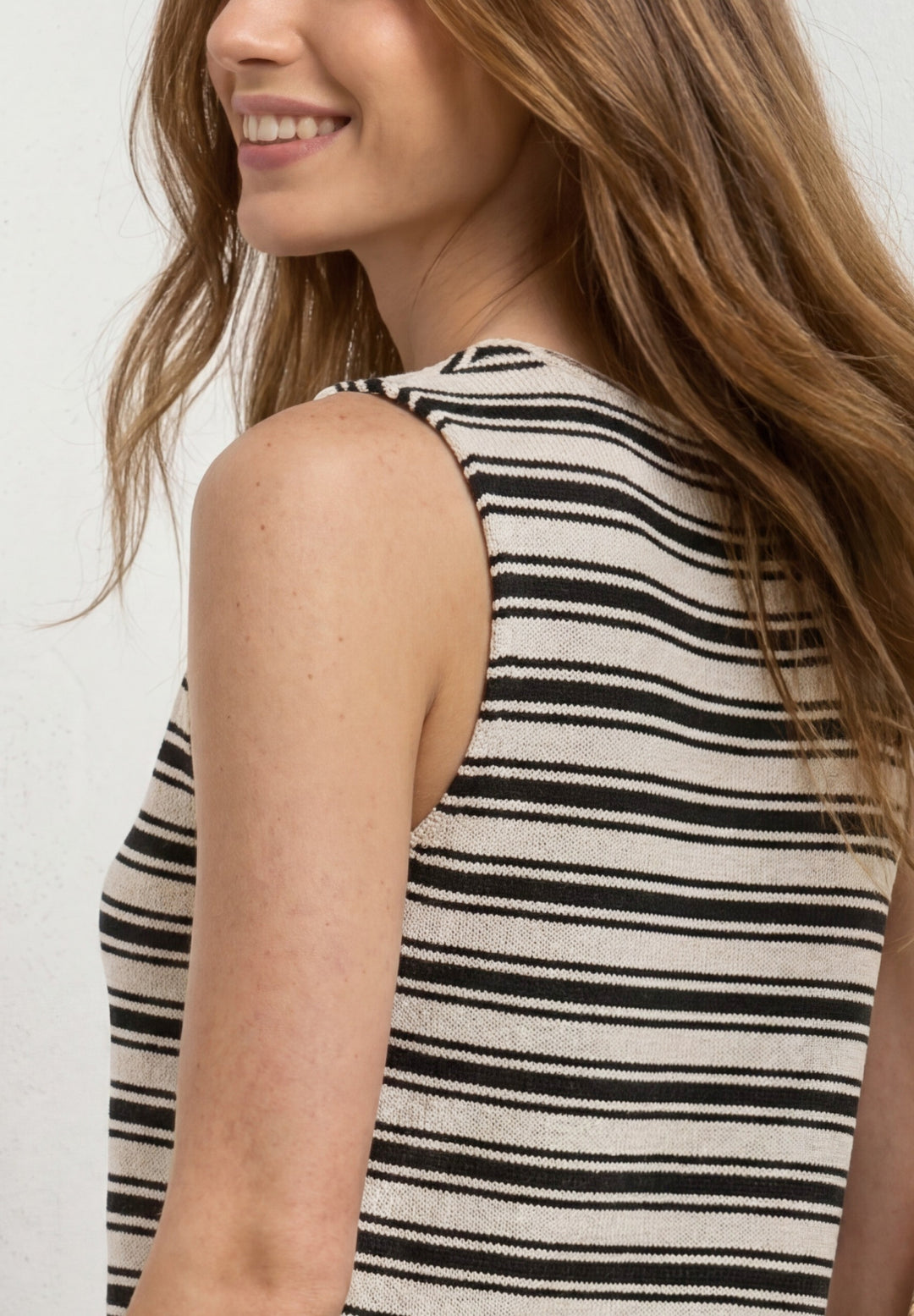 knit look stripe top, Black 20001 Bild 6