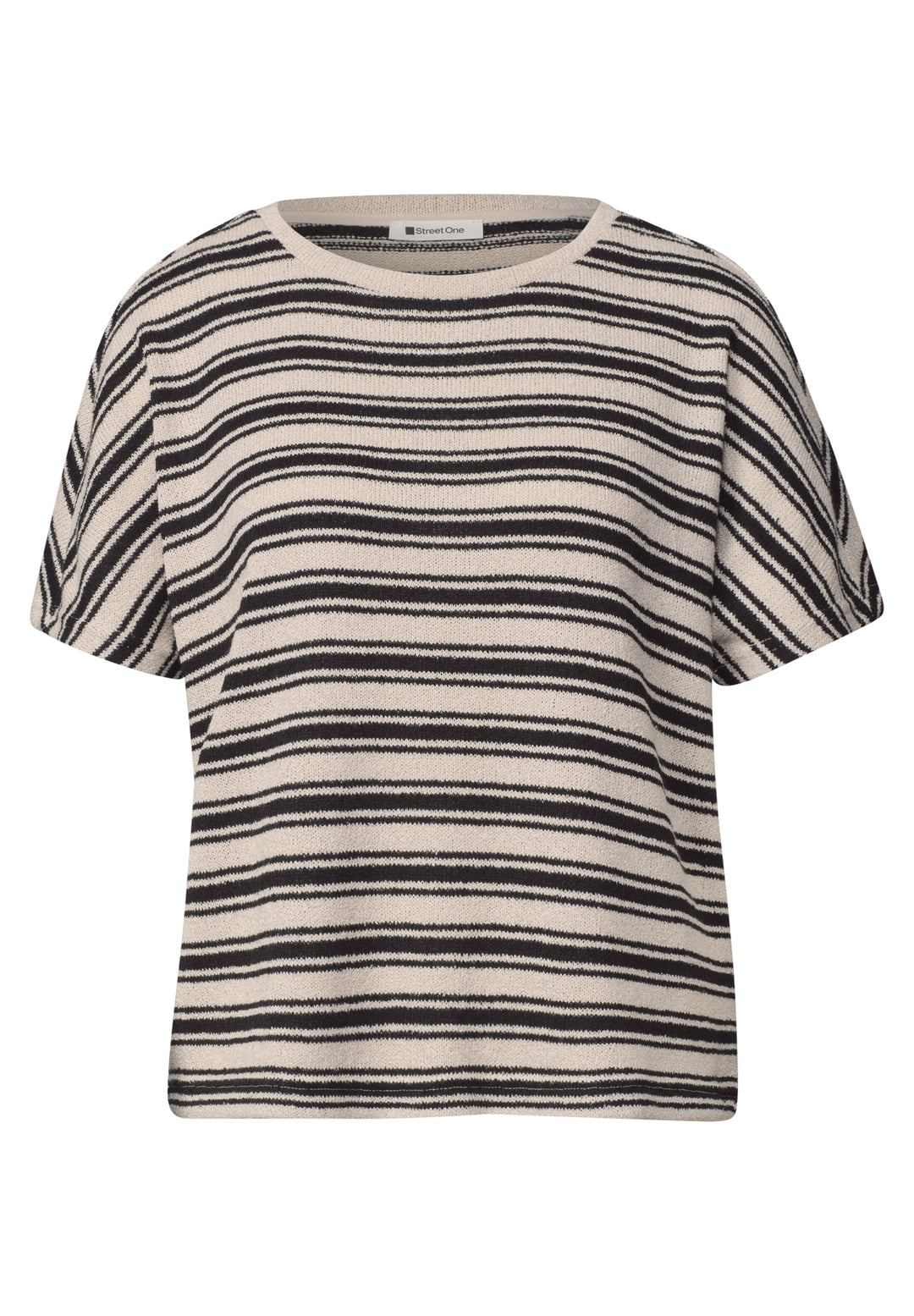 knit look yds stripe shirt, Black 20001 Bild 1
