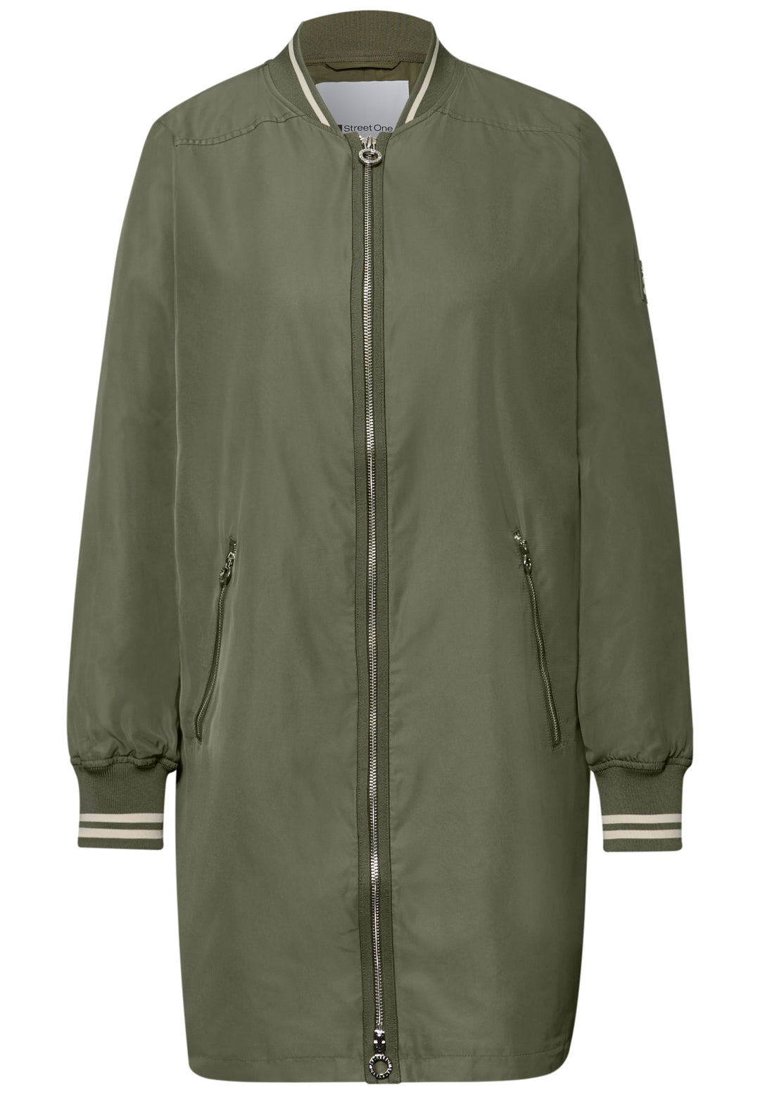 Long Bomber Jkt w. College Det, Dark Vetiver Green 17226 Bild 1