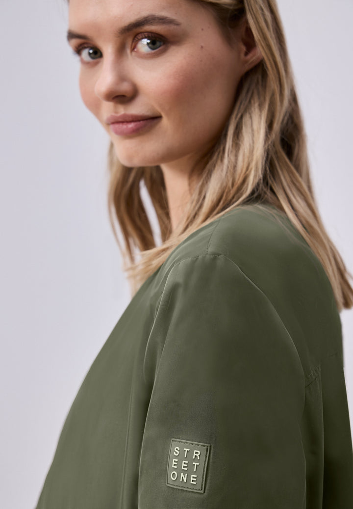 Long Bomber Jkt w. College Det, Dark Vetiver Green 17226 Bild 6