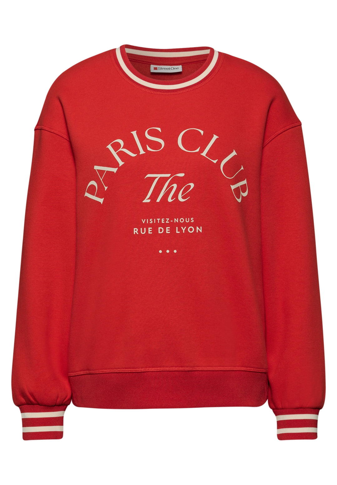Loose Fit Crewneck w. Collage, racing red 26865 Bild 1