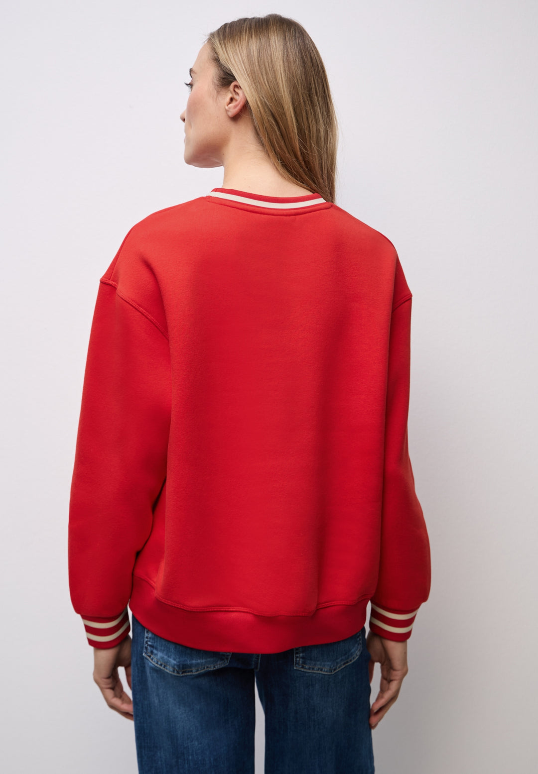 Loose Fit Crewneck w. Collage, racing red 26865 Bild 4
