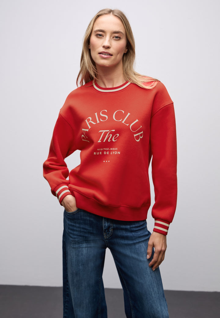 Loose Fit Crewneck w. Collage, racing red 26865 Bild 6