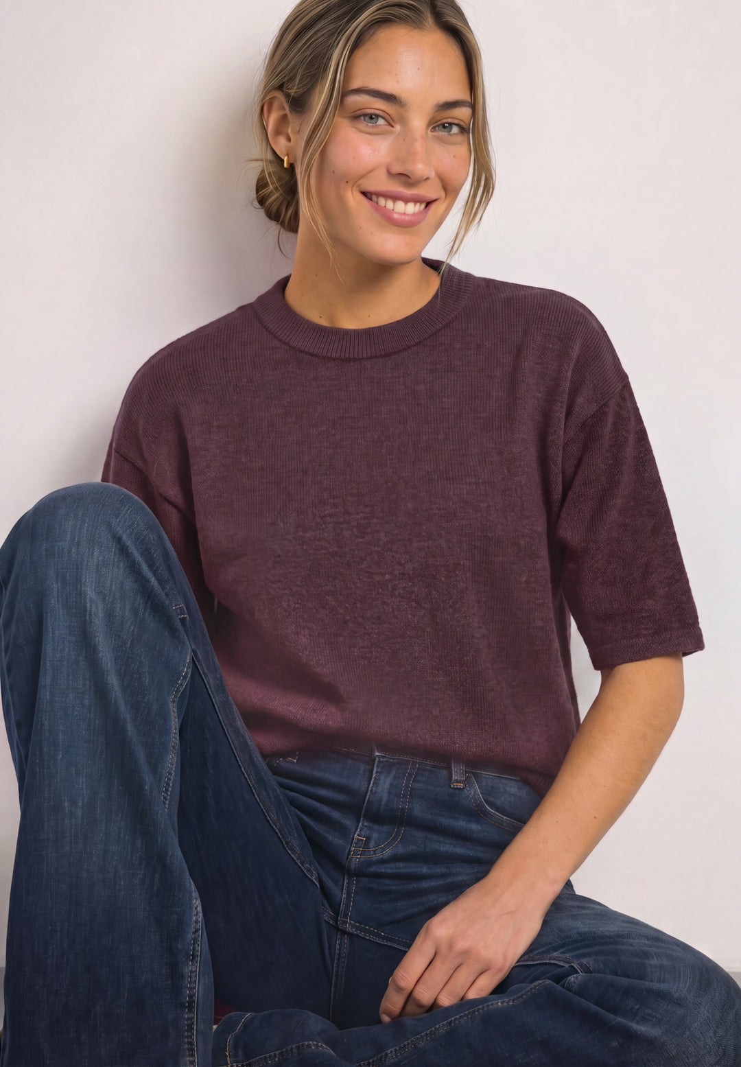 LTD_QR_3/4 sleeve basic sweate, rustic rouge mel. 17935 Bild 3