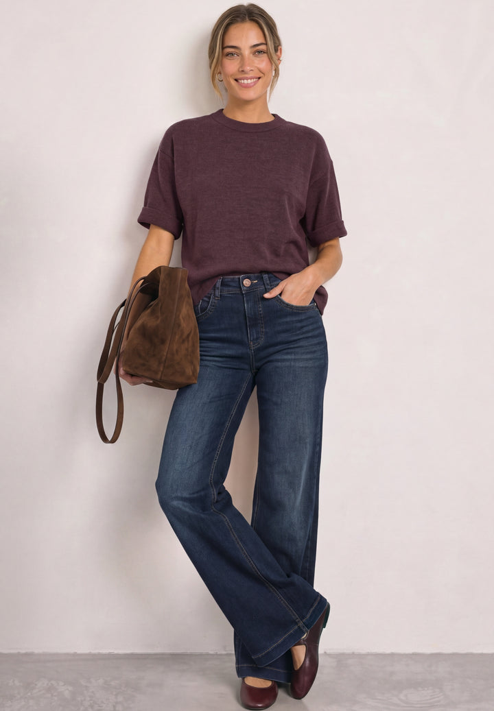 LTD_QR_3/4 sleeve basic sweate, rustic rouge mel. 17935 Bild 4