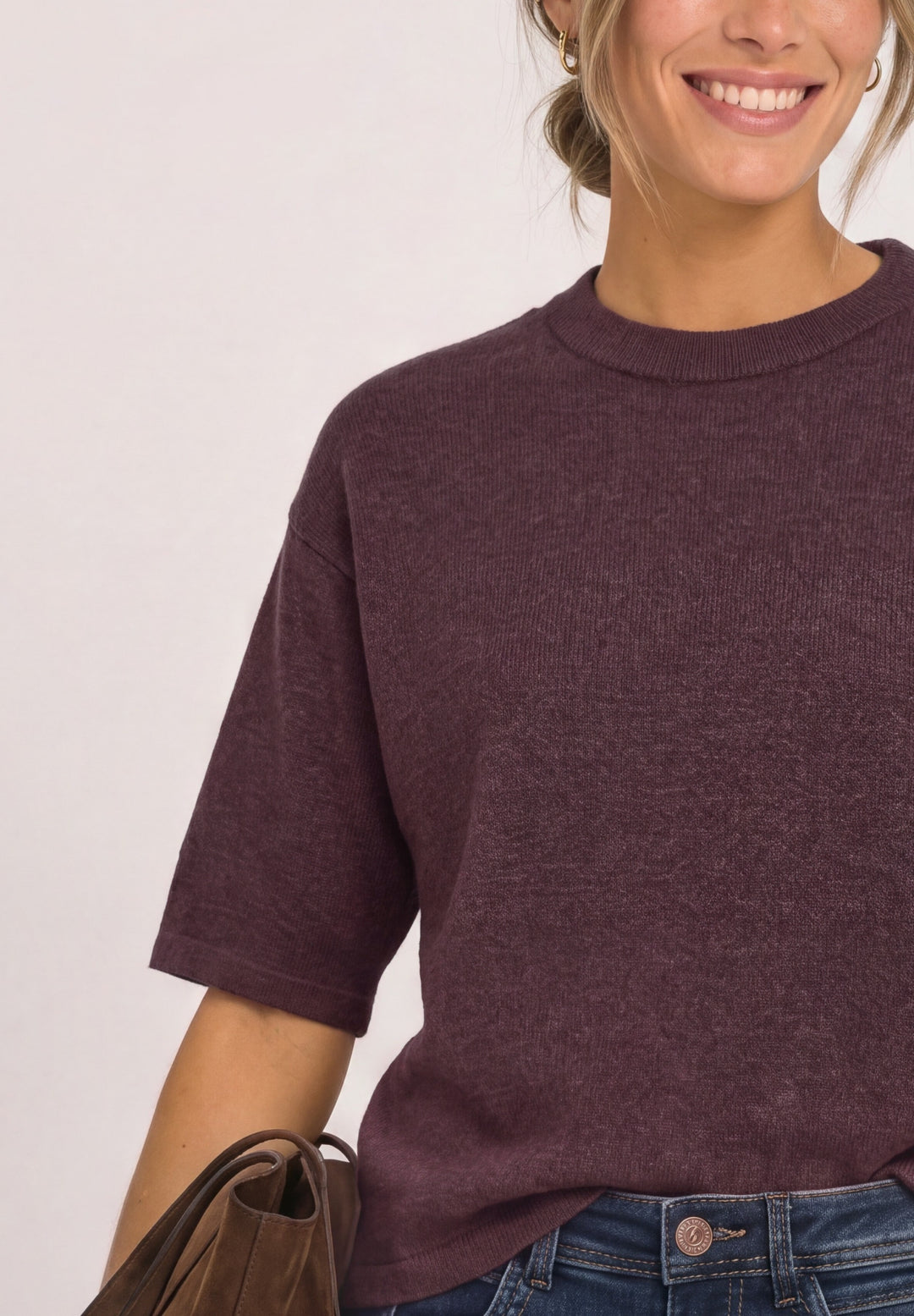 LTD_QR_3/4 sleeve basic sweate, rustic rouge mel. 17935 Bild 5