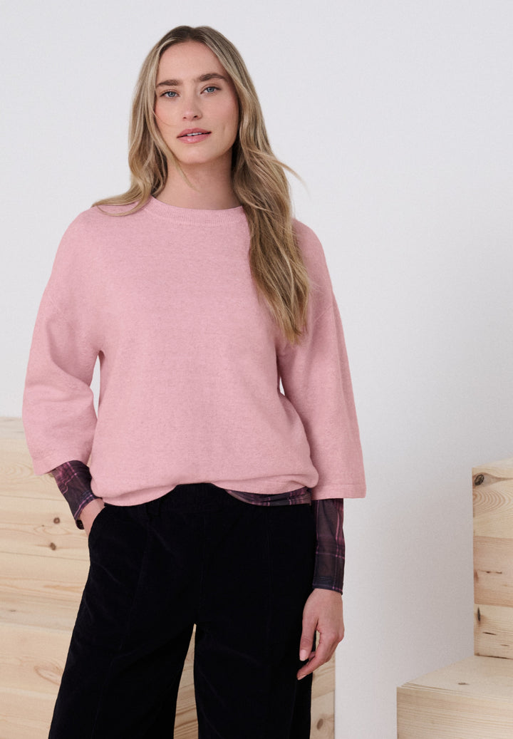 LTD_QR_3/4 sleeve basic sweate, vintage blush mel. 17936 Bild 3