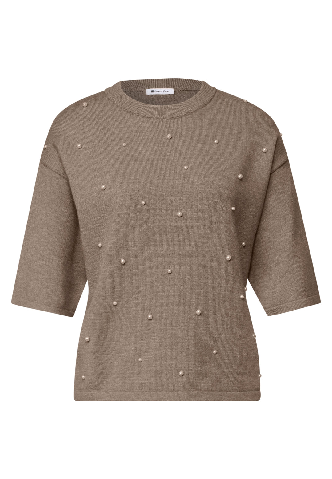 LTD_QR_3/4 sleeve sweater_bead, sanded amber mel. 17871 Bild 1