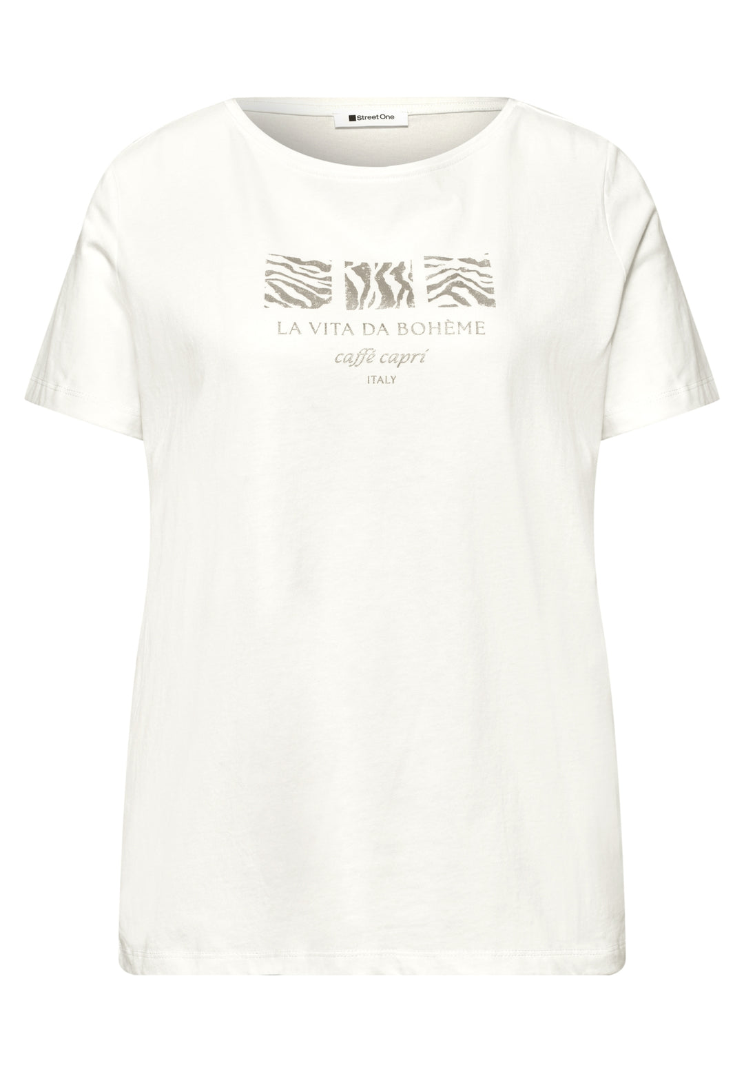LTD QR basic pearl print shirt, off white 20108 Bild 1