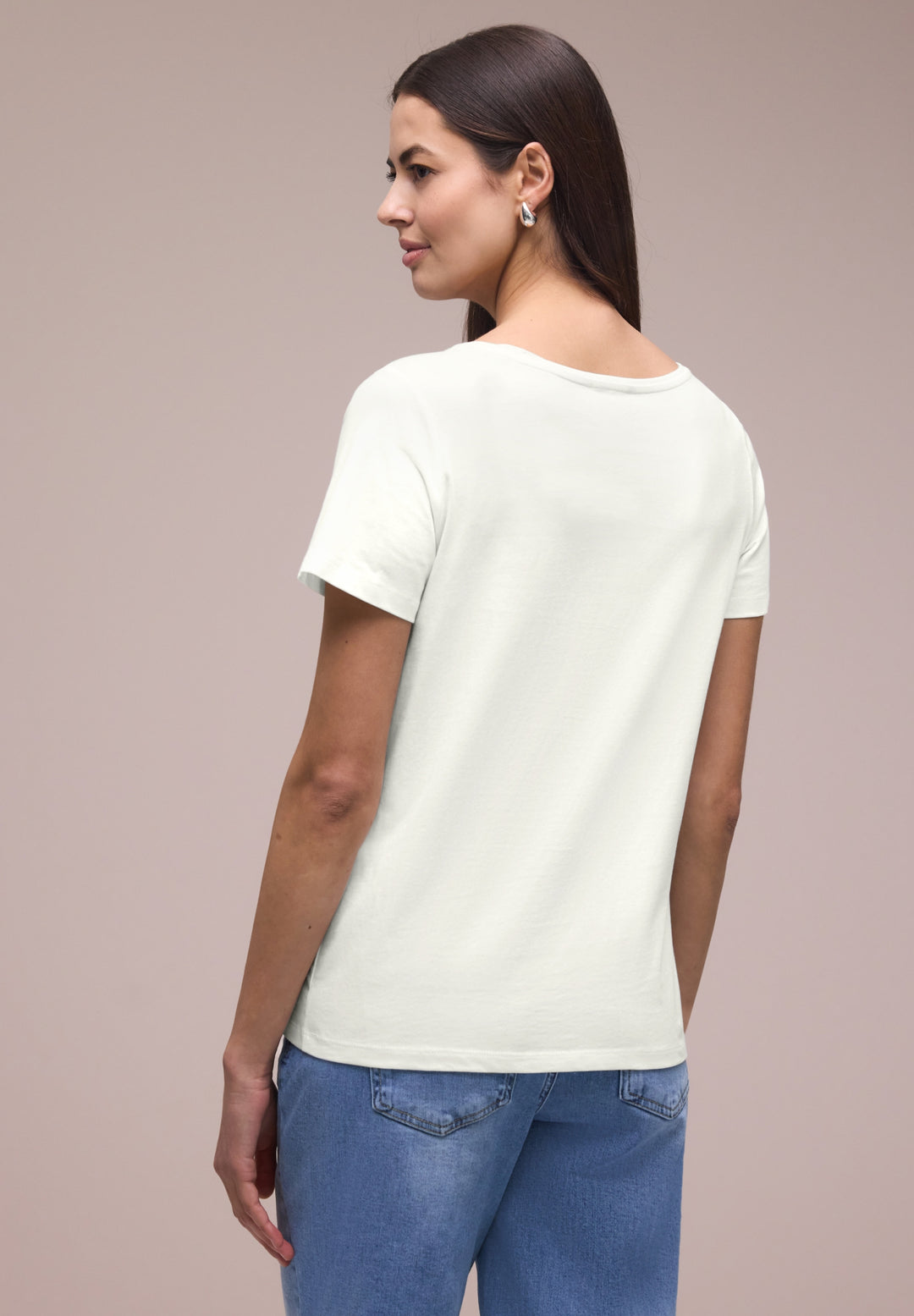LTD QR basic pearl print shirt, off white 20108 Bild 4