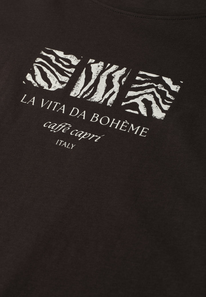 LTD QR basic pearl print shirt, espresso brown 27276 Bild 2