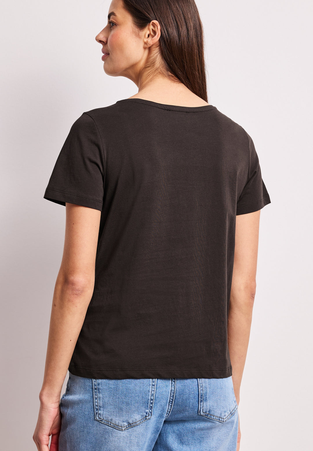 LTD QR basic pearl print shirt, espresso brown 27276 Bild 4