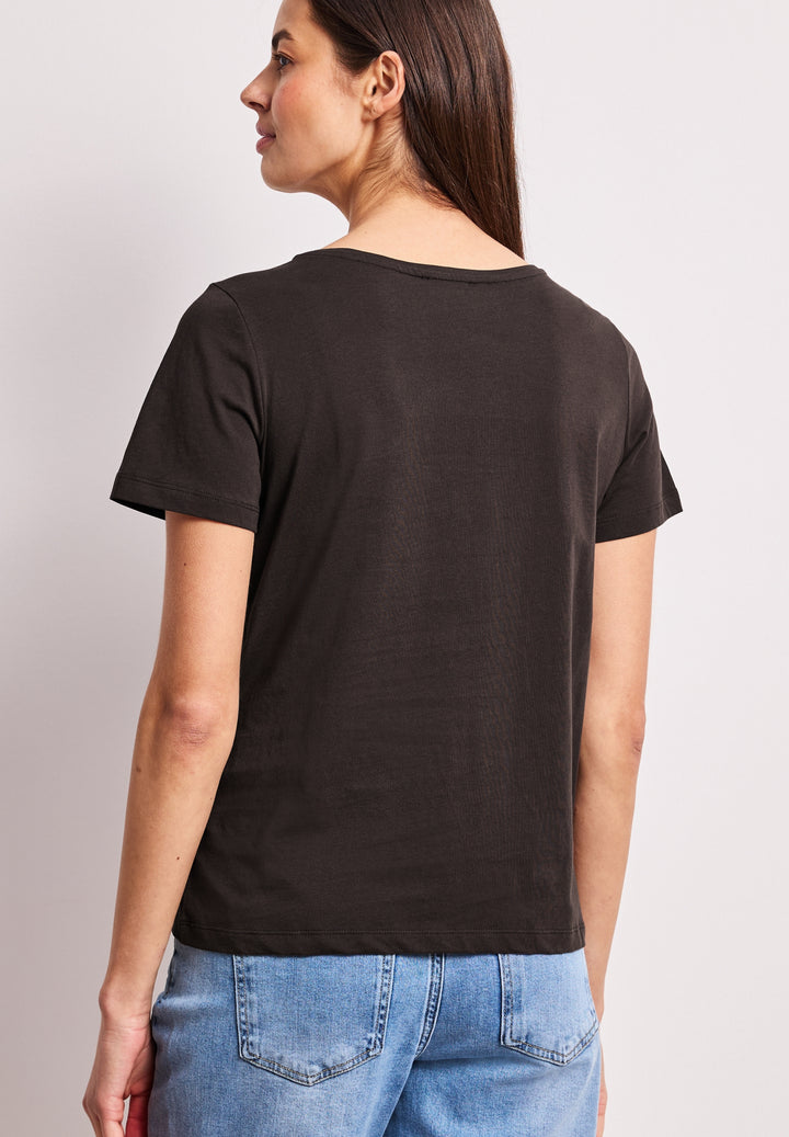 LTD QR basic pearl print shirt, espresso brown 27276 Bild 4