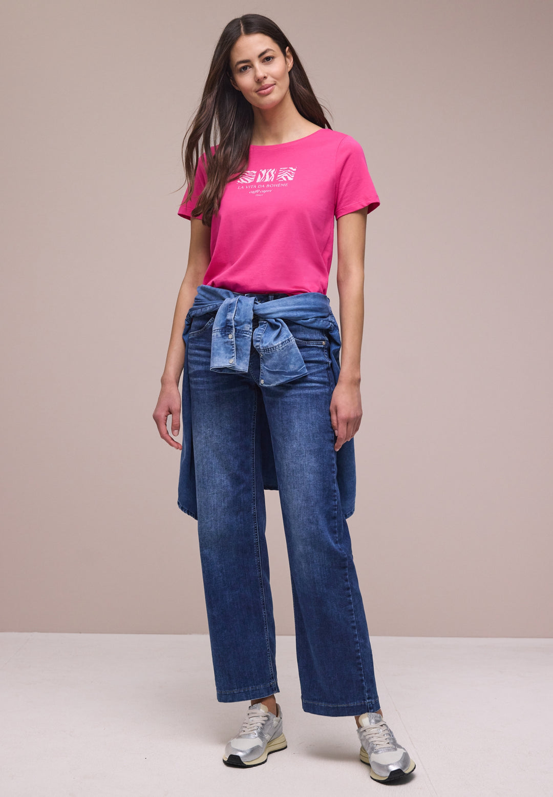 LTD QR basic pearl print shirt, magenta dream 27281 Bild 5