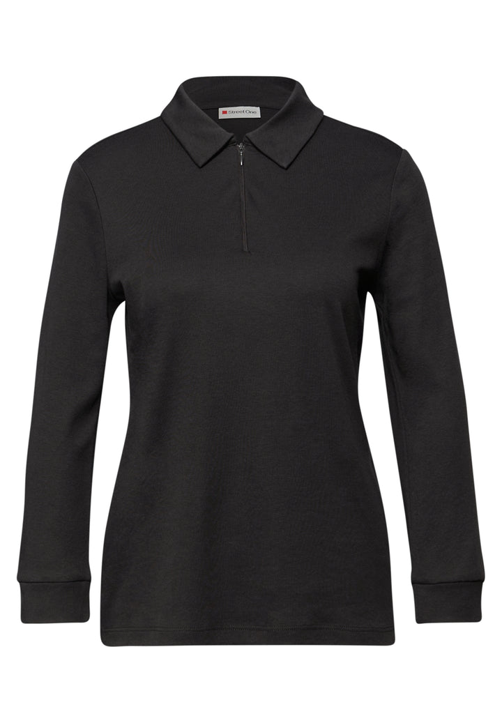 LTD QR basic polo shirt w.zipp, darkest brown 17103 Bild 1