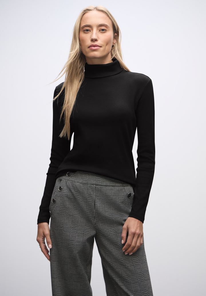 LTD QR basic rib roll neck shi, Black 10001 Bild 3