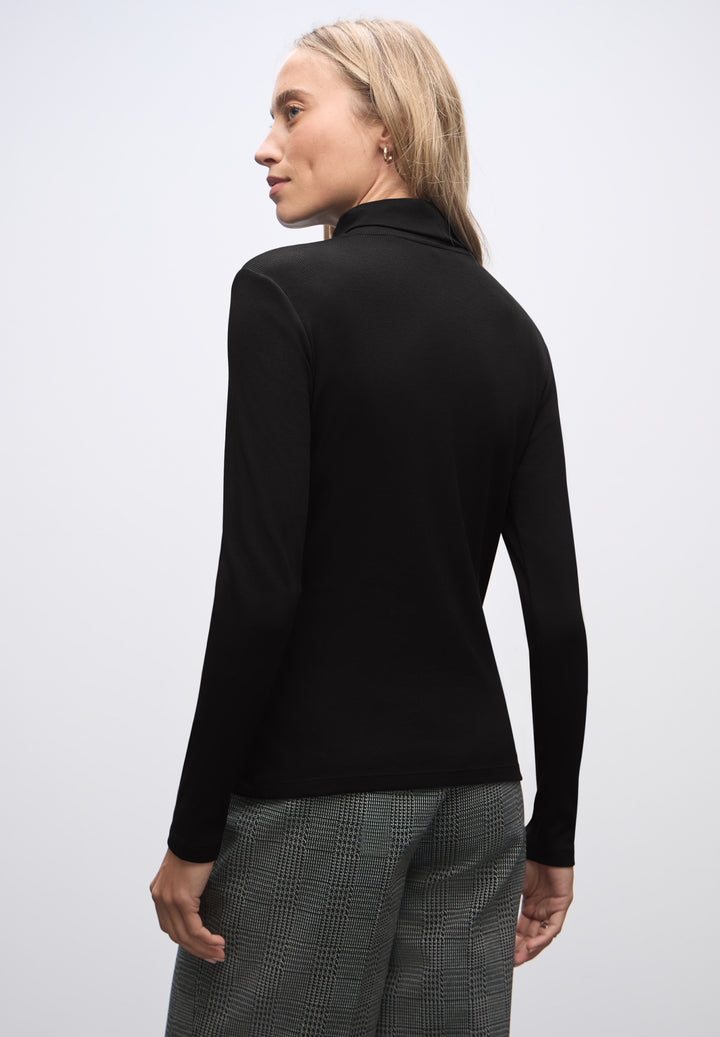 LTD QR basic rib roll neck shi, Black 10001 Bild 4