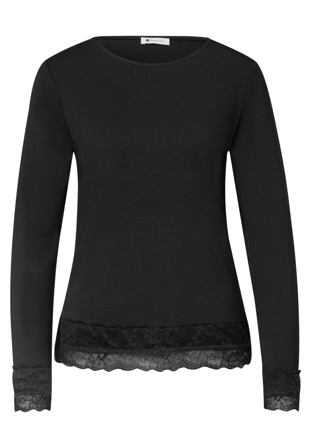 LTD QR basic shirt w.lace cuff, Black 10001 Bild 1