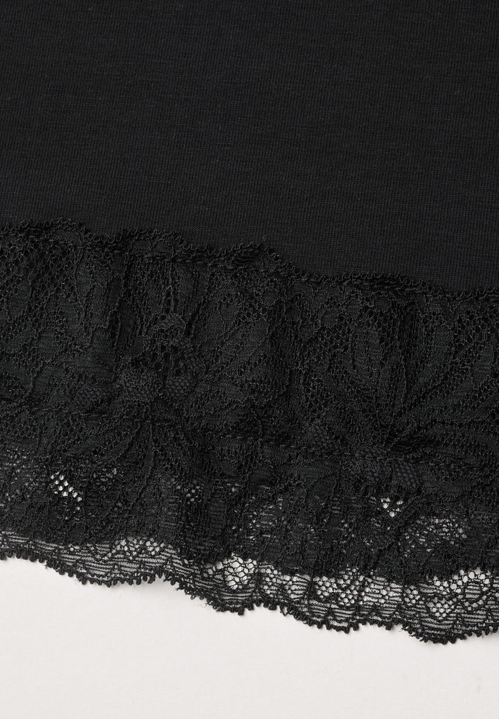 LTD QR basic shirt w.lace cuff, Black 10001 Bild 2