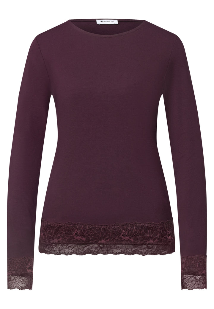 LTD QR basic shirt w.lace cuff, berry plum 18310 Bild 1