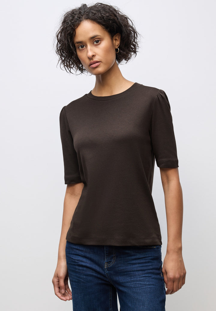 LTD QR basic shirt w.puff slee, deep roast brown 16866 Bild 3